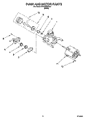 PUMP AND MOTOR PARTS Diagram and Parts List for DU400SWKW1  Whirlpool Dishwasher