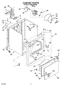 CABINET PARTS Diagram and Parts List for GCEM2990MQ0  Whirlpool Dryer