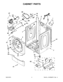 CABINET PARTS Diagram and Parts List for WGD9151YW1  Whirlpool Dryer