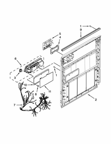 Inner Door Parts Diagram and Parts List for 66513073K217  Kenmore Dishwasher