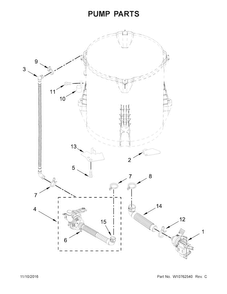 Pump Parts Diagram and Parts List for 11029132410  Kenmore Washer