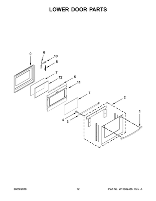 Lower Door Parts Diagram and Parts List for IES900DS04  Whirlpool Range