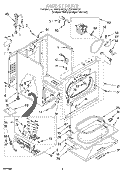 CABINET Diagram and Parts List for LGR7646EQ3  Whirlpool Dryer