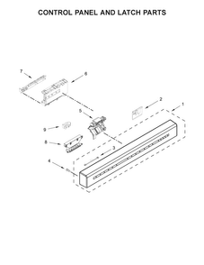 Control Panel And Latch Parts Diagram and Parts List for KDFE104DWH5  KitchenAid Dishwasher