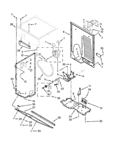 Dryer Cabinet And Motor Parts Diagram and Parts List for 7MWET3300EQ0  Whirlpool Washer Dryer Combo