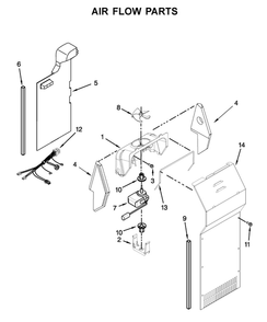 Air Flow Parts Diagram and Parts List for 10651752711  Kenmore Refrigerator