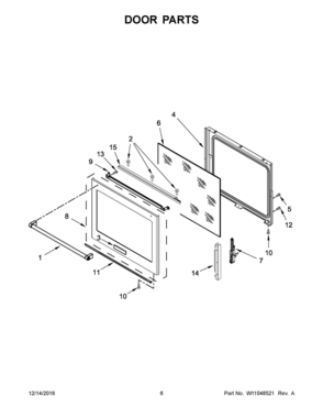 04 - DOOR PARTS Diagram and Parts List for YKSEG700EBS1  Whirlpool Range