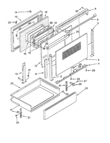 Door And Drawer Diagram and Parts List for GJP84800  Whirlpool Range