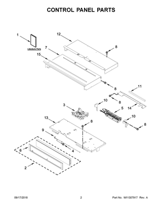 Control Panel Parts Diagram and Parts List for WOS97EC0HZ01  Whirlpool Wall Oven
