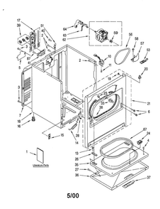 Cabinet Diagram and Parts List for LEG8858JZ0  Whirlpool Dryer