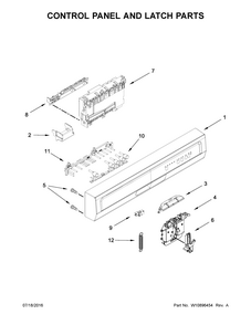 Control Panel And Latch Parts Diagram and Parts List for IDF320PAFW1  Whirlpool Dishwasher