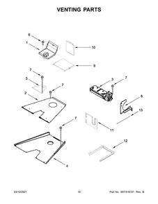 Venting Parts Diagram and Parts List for JGRP436HM01  Whirlpool Range