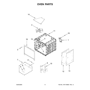Oven Parts Diagram and Parts List for KFDC500JMH03  KitchenAid Range