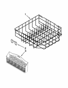 Lower Rack Parts Diagram and Parts List for 66513292K115  Kenmore Dishwasher