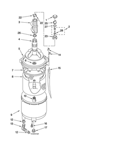 Tub And Basket Parts Diagram and Parts List for 11098752798  Kenmore Washer Dryer Combo