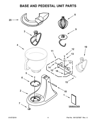 Part Location Diagram of W11195657 Whirlpool LEVER-LTCH