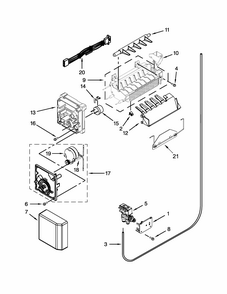 Icemaker Parts Diagram and Parts List for ISC21CNEDS00  Whirlpool Refrigerator