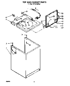 Top And Cabinet Diagram and Parts List for 6MAL5143VW1  Whirlpool Washer