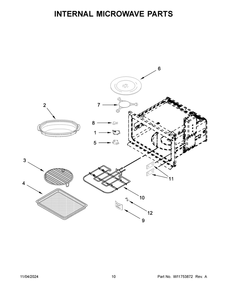 06 - Internal Microwave Parts Diagram and Parts List for KMBP100ESS21  Whirlpool Microwave