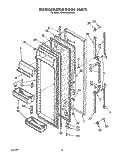 REFRIGERATOR DOOR Diagram and Parts List for 3ED22RQXXW00  Whirlpool Refrigerator