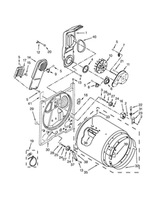 Bulkhead Parts Diagram and Parts List for WED4915EW1  Whirlpool Dryer