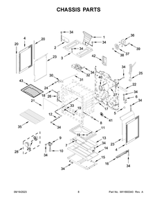 Chassis Parts Diagram and Parts List for WFG550S0LV5  Whirlpool Range