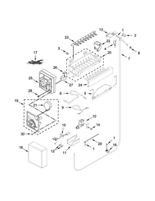 Ice Maker Parts Diagram and Parts List for KBFN402EPA01  KitchenAid Refrigerator