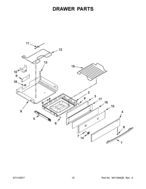 06 - DRAWER PARTS Diagram and Parts List for JDS1450FS0  Whirlpool Range