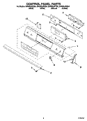 CONTROL PANEL PARTS Diagram and Parts List for GW395LEPS04  Whirlpool Range