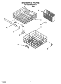 DISHRACK PARTS, OPTIONAL PARTS Diagram and Parts List for CUD4000TU0  Crosley Dishwasher