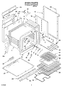 OVEN PARTS Diagram and Parts List for RF4700XEW9  Whirlpool Range
