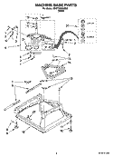 MACHINE BASE PARTS Diagram and Parts List for 1DWTW5205SQ1  Whirlpool Washer