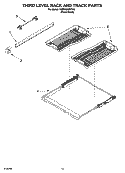THIRD LEVEL RACK AND TRACK PARTS Diagram and Parts List for KUDU02VRPA0  KitchenAid Dishwasher