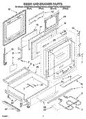 DOOR AND DRAWER PARTS Diagram and Parts List for KGSS907SBT00  KitchenAid Range