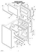 DOOR Diagram and Parts List for ET1MTMXKQ02  Whirlpool Refrigerator