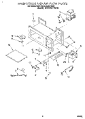 MAGNETRON AND AIR FLOW Diagram and Parts List for MHE11RDB0  Roper Microwave
