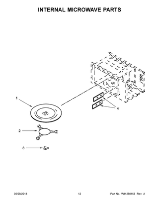 Internal Microwave Parts Diagram and Parts List for WOC54EC0AB05  Whirlpool Microwave Oven Combo