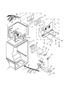 Liner Parts Diagram and Parts List for WRT316SFDW00  Whirlpool Refrigerator