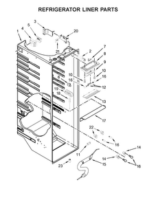 Refrigerator Liner Parts Diagram and Parts List for 10651789410  Kenmore Refrigerator