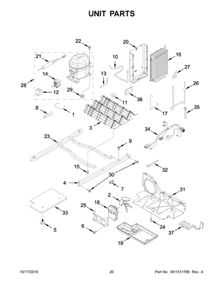 Unit Parts Diagram and Parts List for WRS311SDHM01  Whirlpool Refrigerator