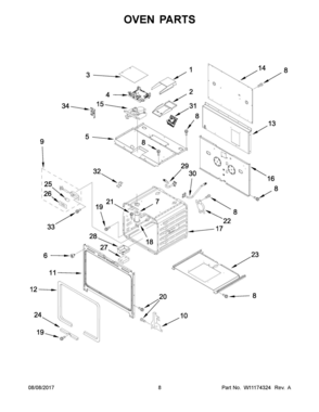 05 - OVEN PARTS Diagram and Parts List for JLRP536WP01  Whirlpool Range