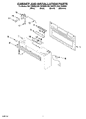 CABINET AND INSTALLATION PARTS Diagram and Parts List for MH1150XMS0  Whirlpool Microwave