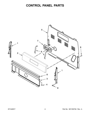 03 - CONTROL PANEL PARTS Diagram and Parts List for YWFE520S0FS1  Whirlpool Range