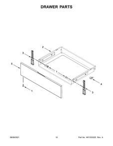 Drawer Parts Diagram and Parts List for WFE535S0JZ1  Whirlpool Range
