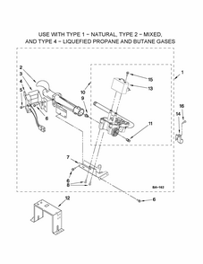 W10336852 Burner Assembly Diagram and Parts List for 1107072010  Kenmore Dryer