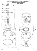 AGITATOR, BASKET AND TUB Diagram and Parts List for 8LSR5132BW1  Whirlpool Washer