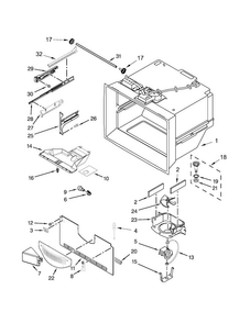 Freezer Liner Parts Diagram and Parts List for KRFF302EBL00  KitchenAid Refrigerator