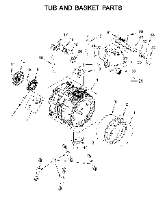 Tub and basket parts Diagram and Parts List for 7MWFC9822HW0  Whirlpool Washer Dryer Combo