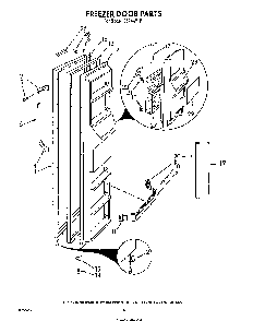 Freezer Door Diagram and Parts List for 8624*1B  Roper Refrigerator