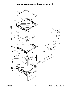 Refrigerator Shelf Parts Diagram and Parts List for KRSC703HPS04  KitchenAid Refrigerator